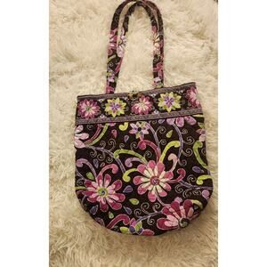 Vera Bradley Purple Punch Floral Purple Quilted Purse Tote